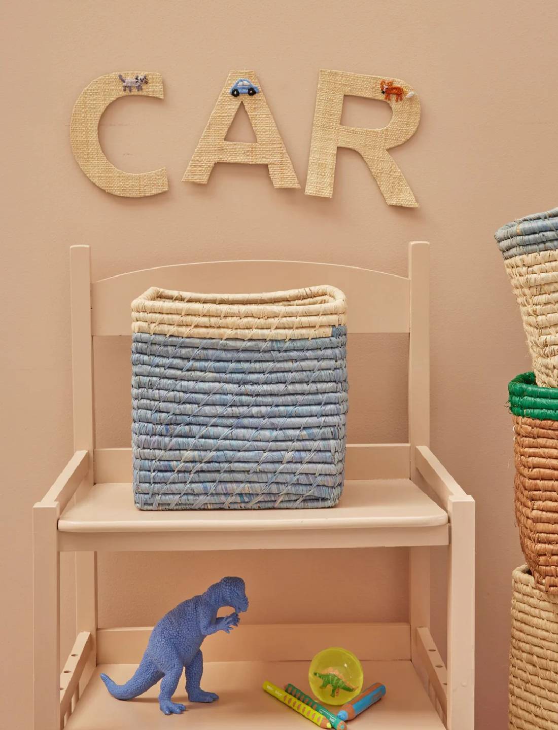 Rice Cesta Quadrata Rafia Blu 20cm
