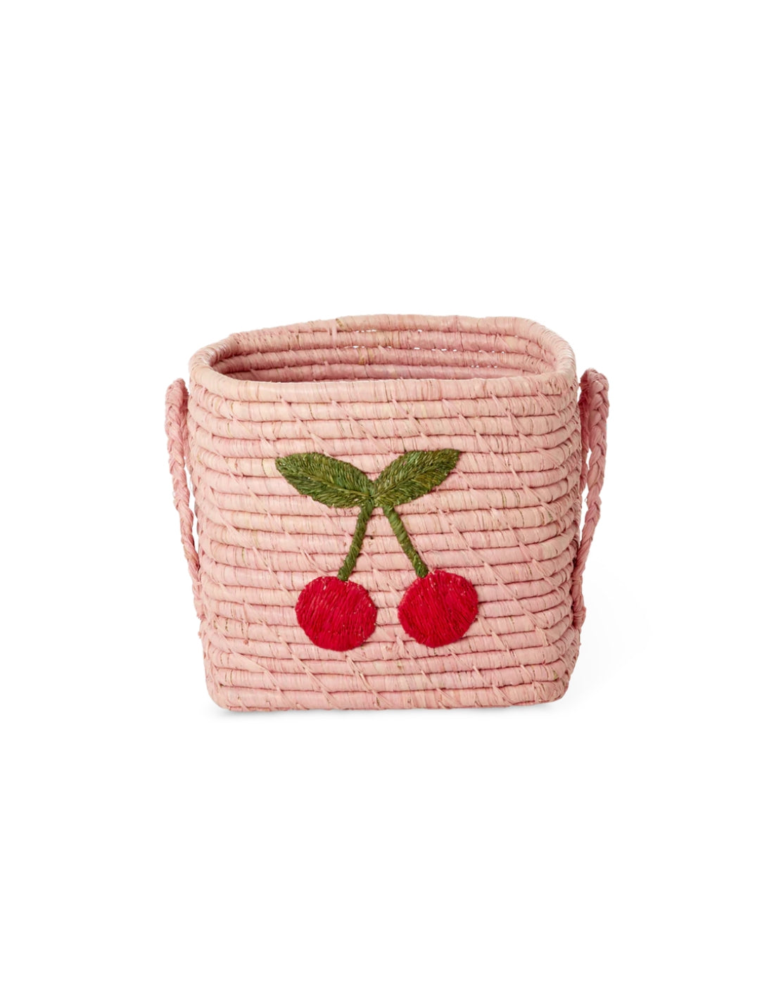 Rice Cesta Quadrata Rafia Rosa Big Cherry 20cm
