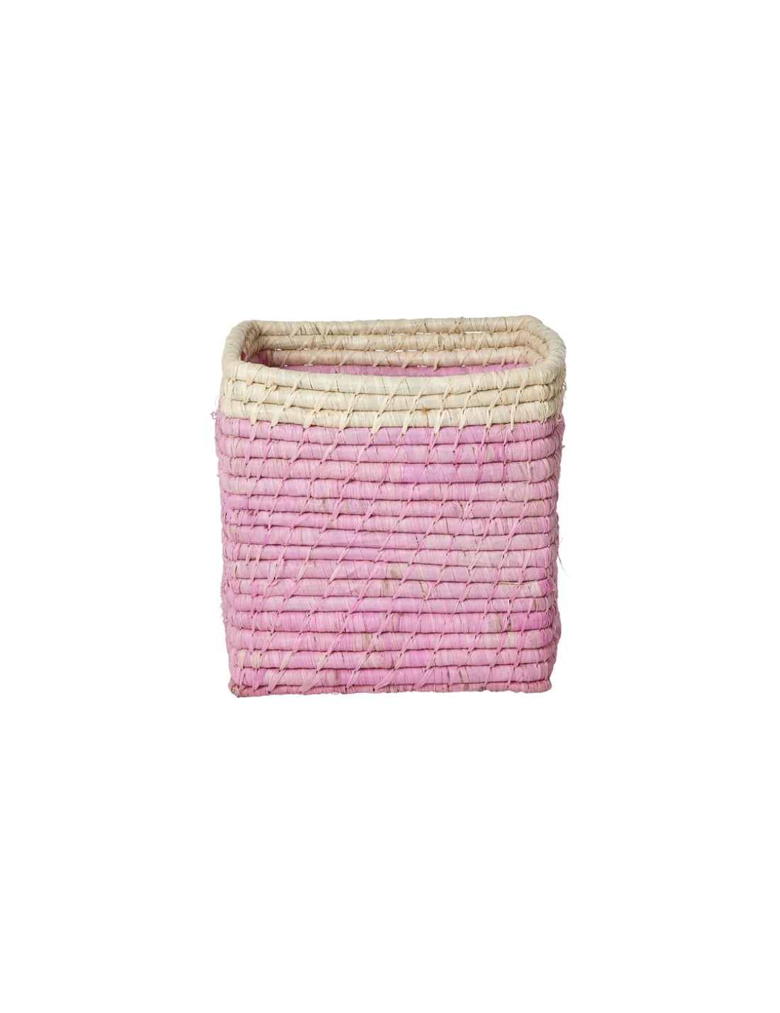 Rice Cesta Quadrata Rafia Rosa 20cm