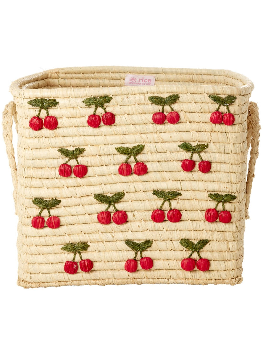 Rice Cesta Quadrata Rafia Cherry 30cm