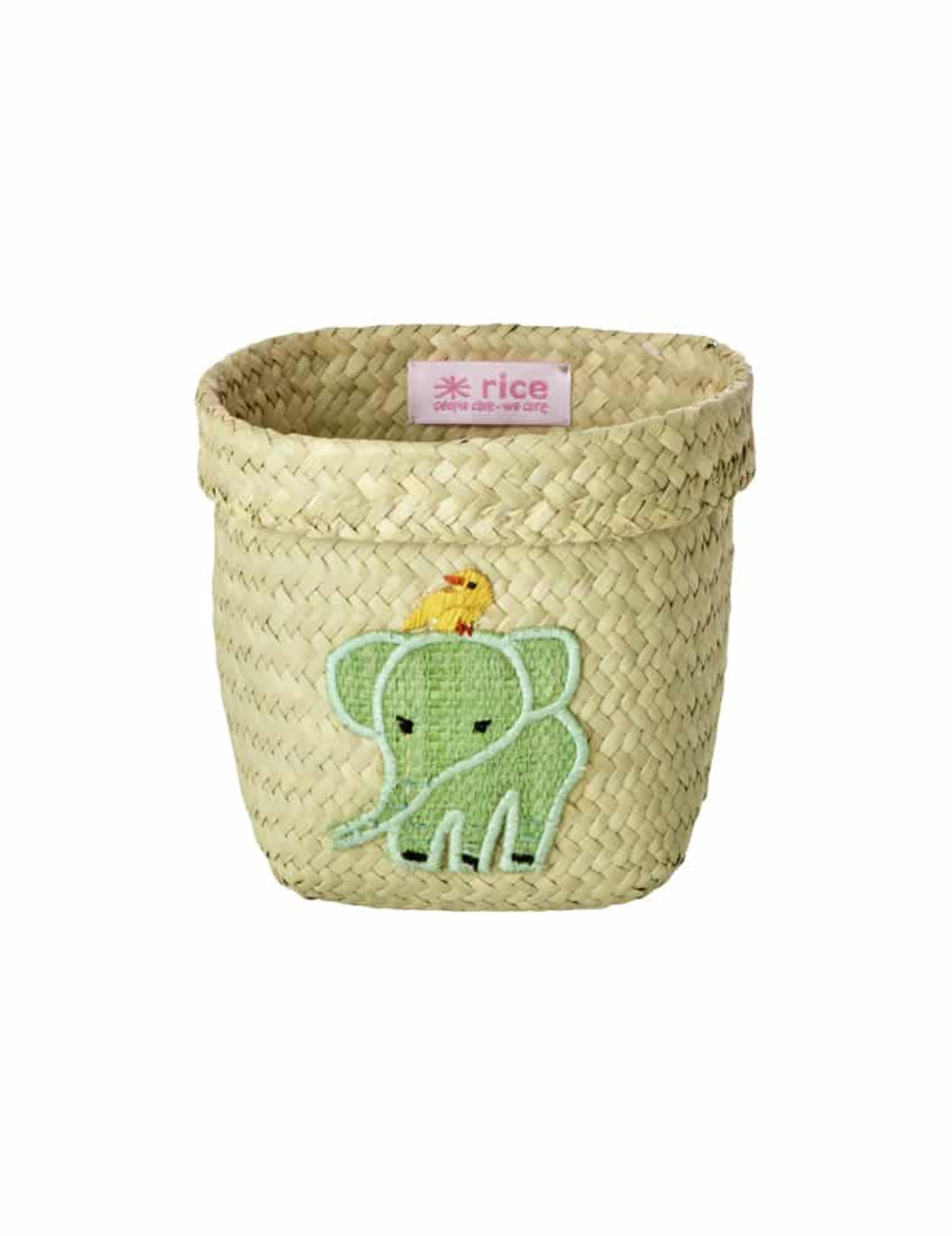 Rice Cesta Quadrata Rafia Elefantino 15cm