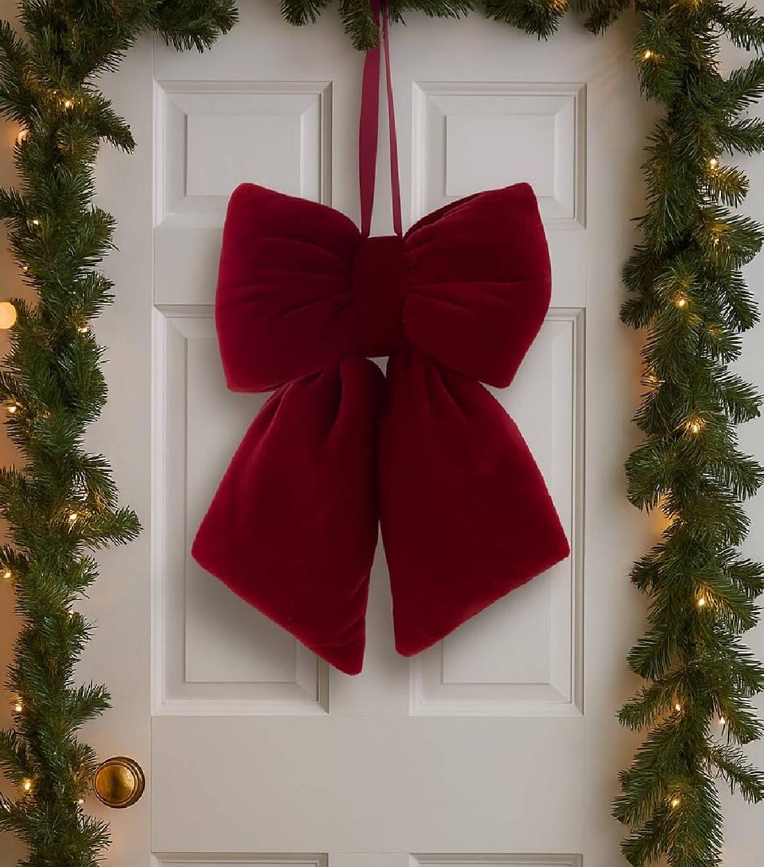 Addobbo Albero Di Natale Fiocco Bordeaux 28cm