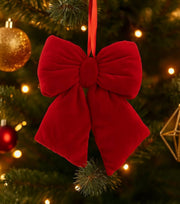 Addobbo Albero Di Natale Fiocco Rosso 28cm