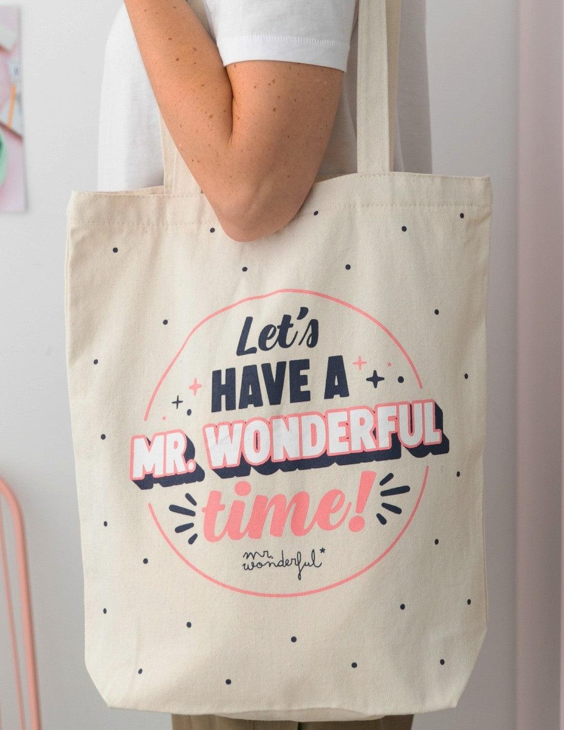 Borsa Shopper In Tela Let's Have A Mr Wonderful Time