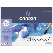 Album Blocco Acquerello Watercolour Canson Montval Grana Fina 24x32cm 300g/m² 12 Fogli