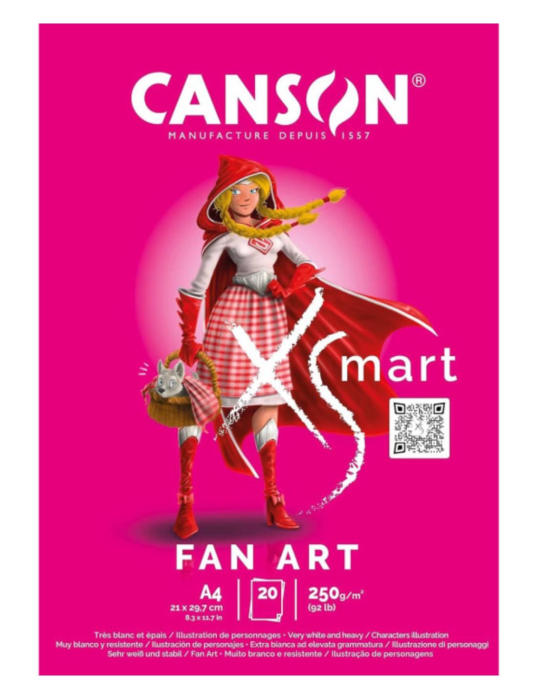 Blocco Carta Canson Per Disegno A4 XSmart Fanart Extra Liscia 250gr 20 Fogli