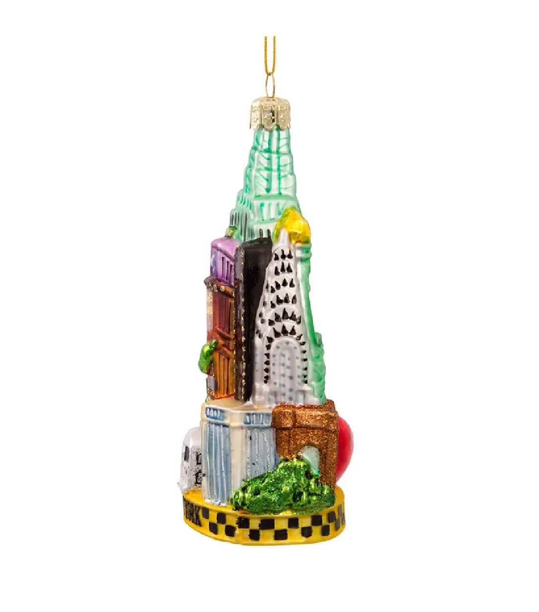 Addobbo Albero Di Natale In Vetro New York City 14cm