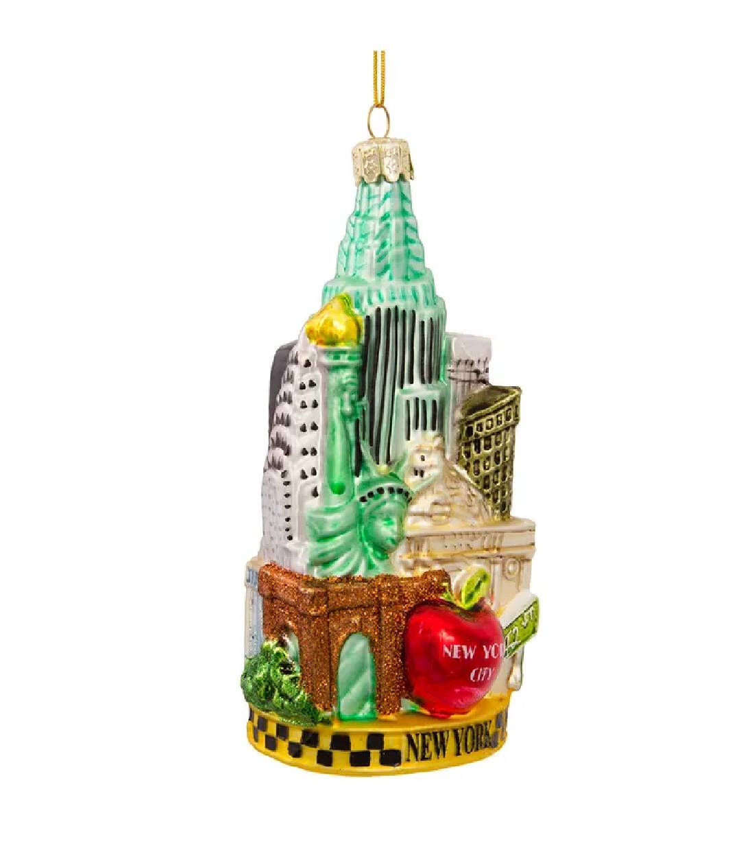 Addobbo Albero Di Natale In Vetro New York City 14cm