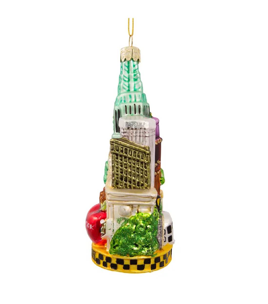 Addobbo Albero Di Natale In Vetro New York City 14cm