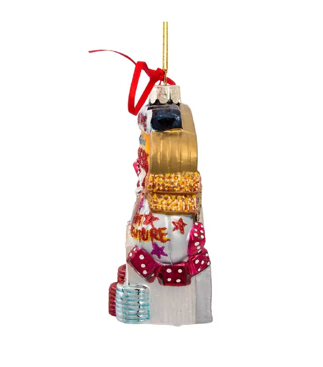 Addobbo Albero Di Natale In Vetro Las Vegas 14cm