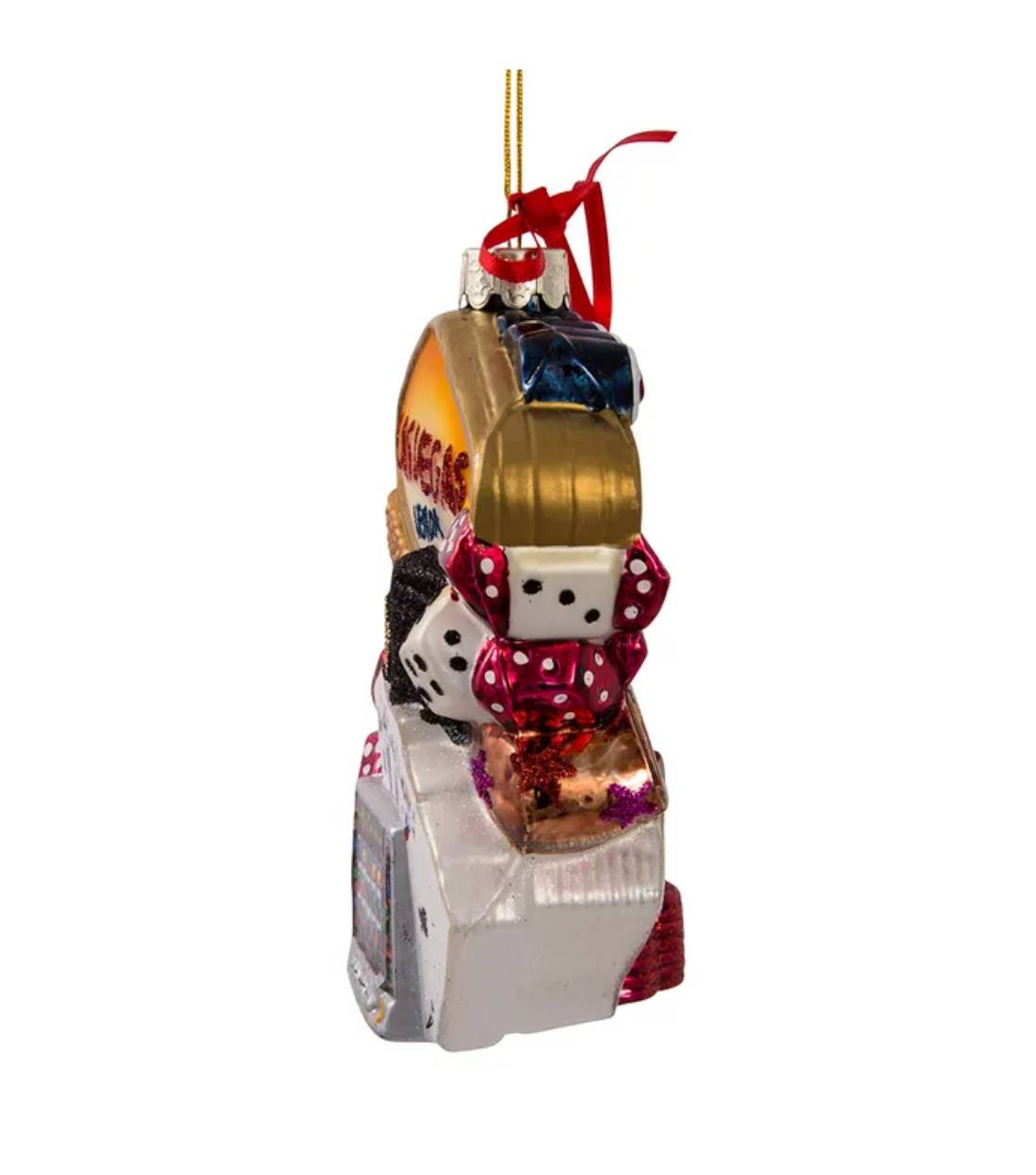 Addobbo Albero Di Natale In Vetro Las Vegas 14cm