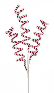 Addobbo Albero di Natale Caramelle A Spirale Con Righe Rosse E Bianche 60 cm