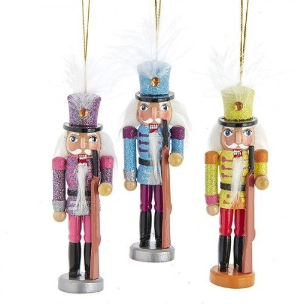 Addobbo Albero Di Natale Soldatino Schiaccianoci Pastello 13cm