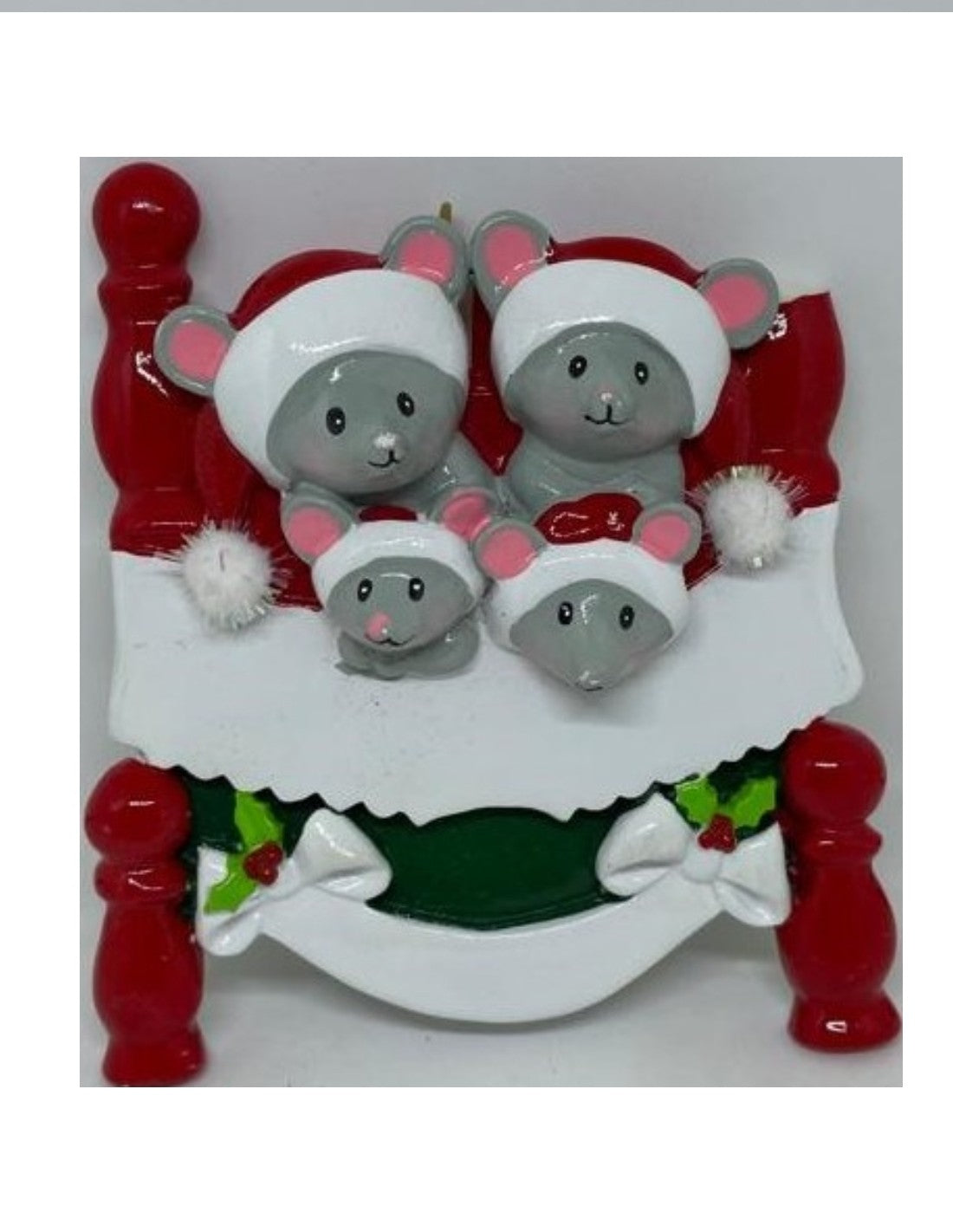 Addobbo Albero Di Natale 4 Topini Personalizzabile