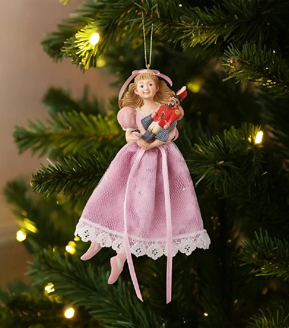 Addobbo Albero Di Natale Ballerina Clara Con Schiaccianoci 17cm