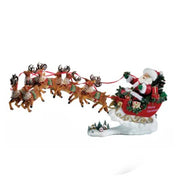 Addobbo Albero Di Natale Con Babbo Natale Sulla Slitta Con Renne 60cm