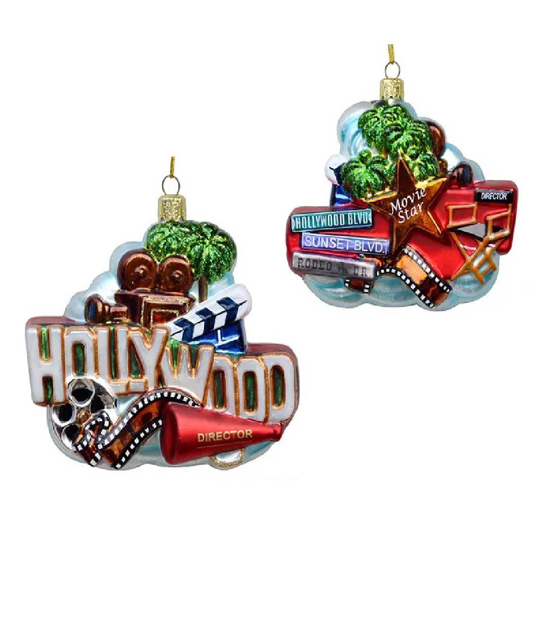 Addobbo Albero Di Natale In Vetro Hollywood 13cm