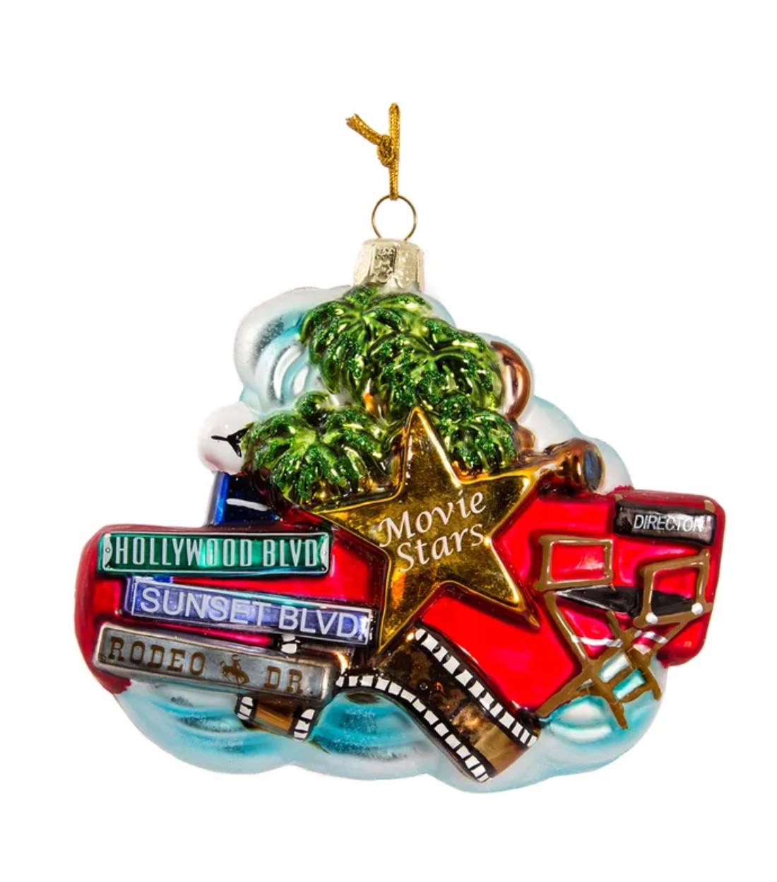 Addobbo Albero Di Natale In Vetro Hollywood 13cm