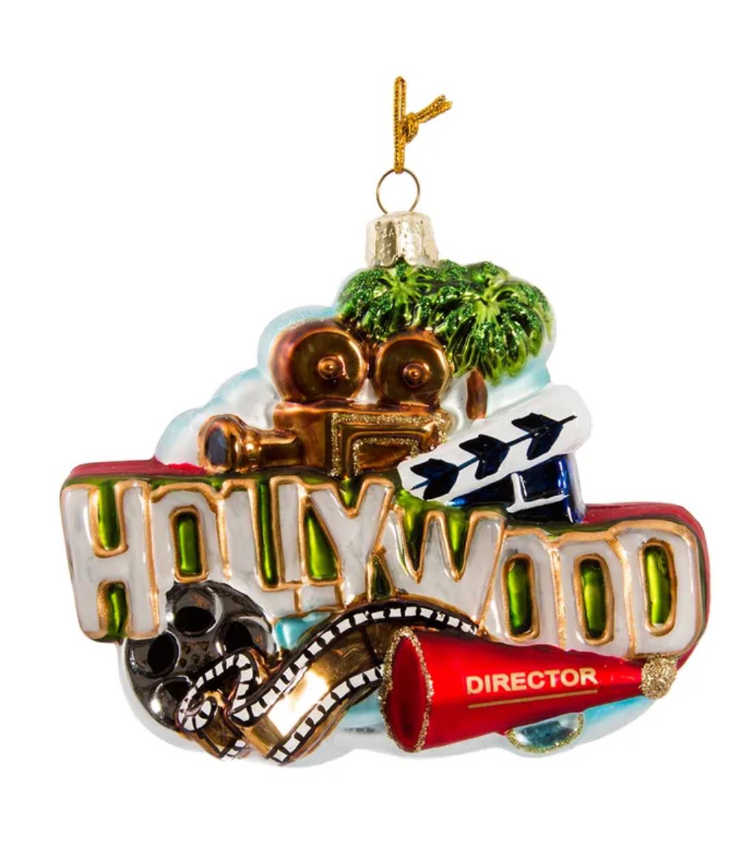 Addobbo Albero Di Natale In Vetro Hollywood 13cm