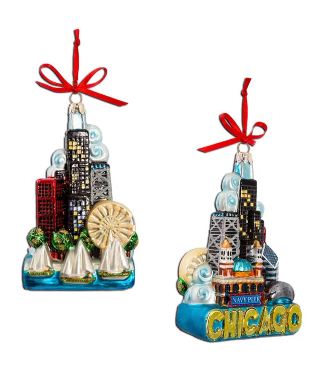 Addobbo Albero Di Natale In Vetro Chicago 13cm