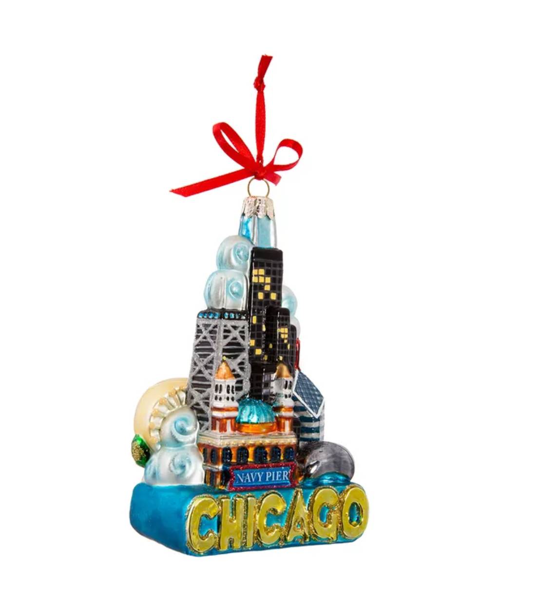 Addobbo Albero Di Natale In Vetro Chicago 13cm