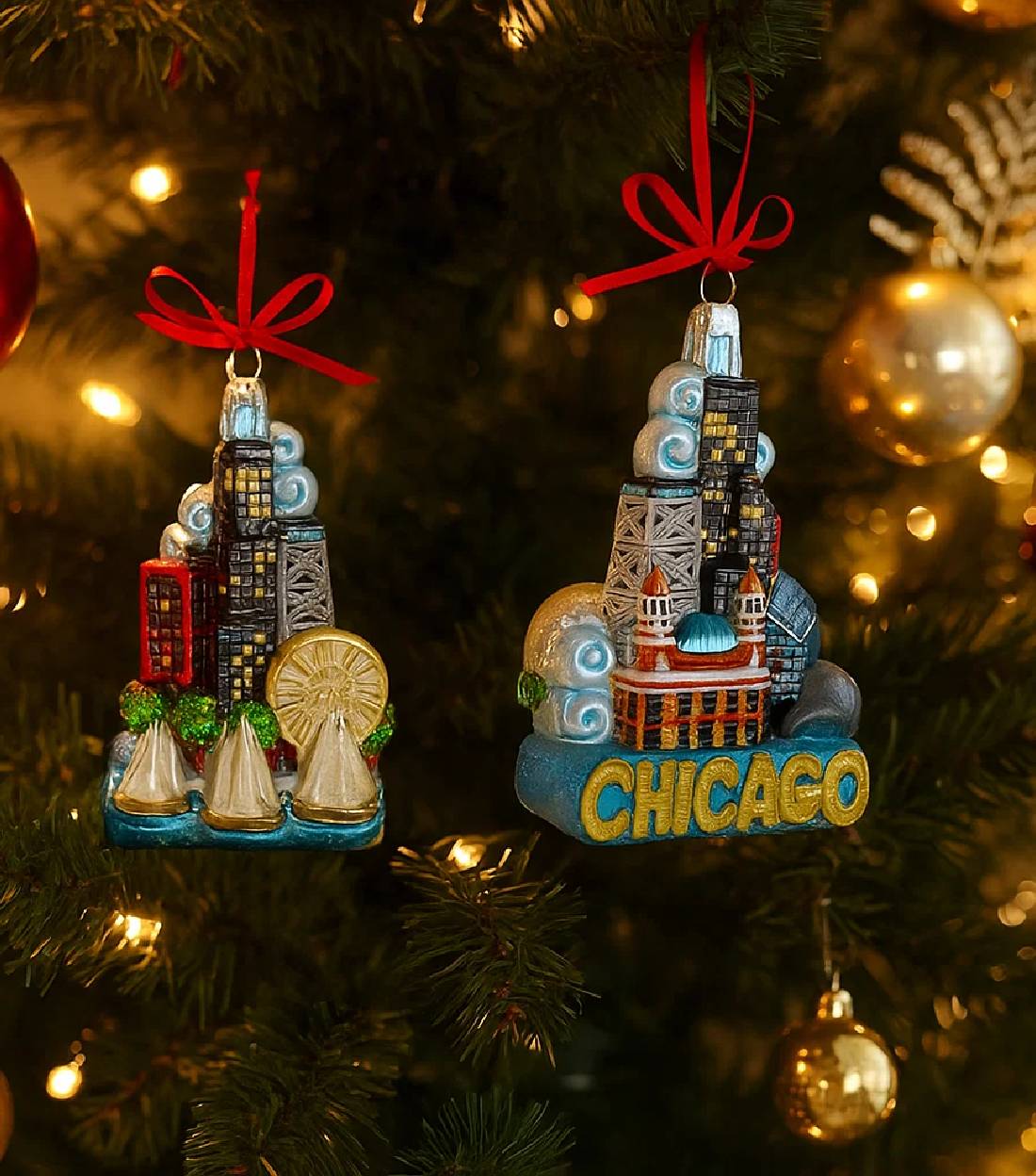 Addobbo Albero Di Natale In Vetro Chicago 13cm