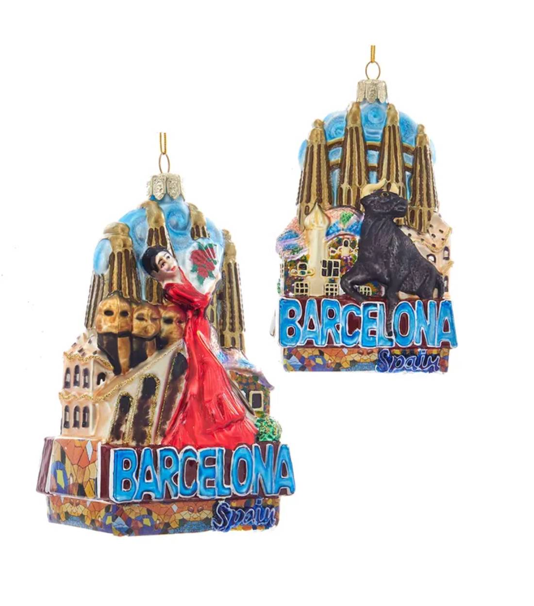 Addobbo Albero Di Natale In Vetro Barcellona 13cm