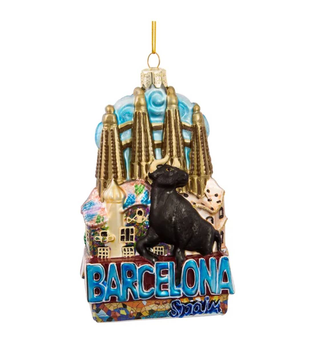 Addobbo Albero Di Natale In Vetro Barcellona 13cm