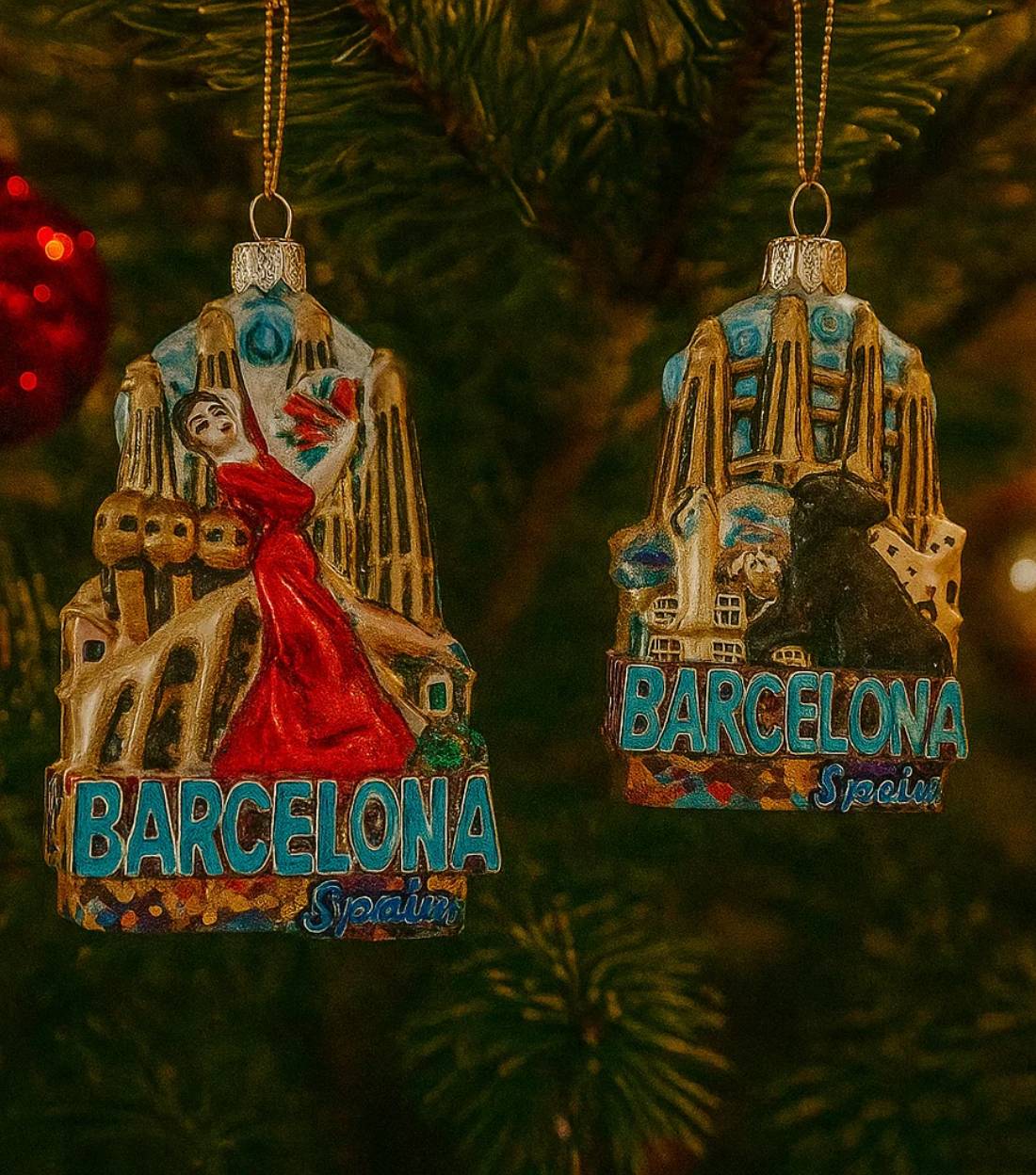 Addobbo Albero Di Natale In Vetro Barcellona 13cm