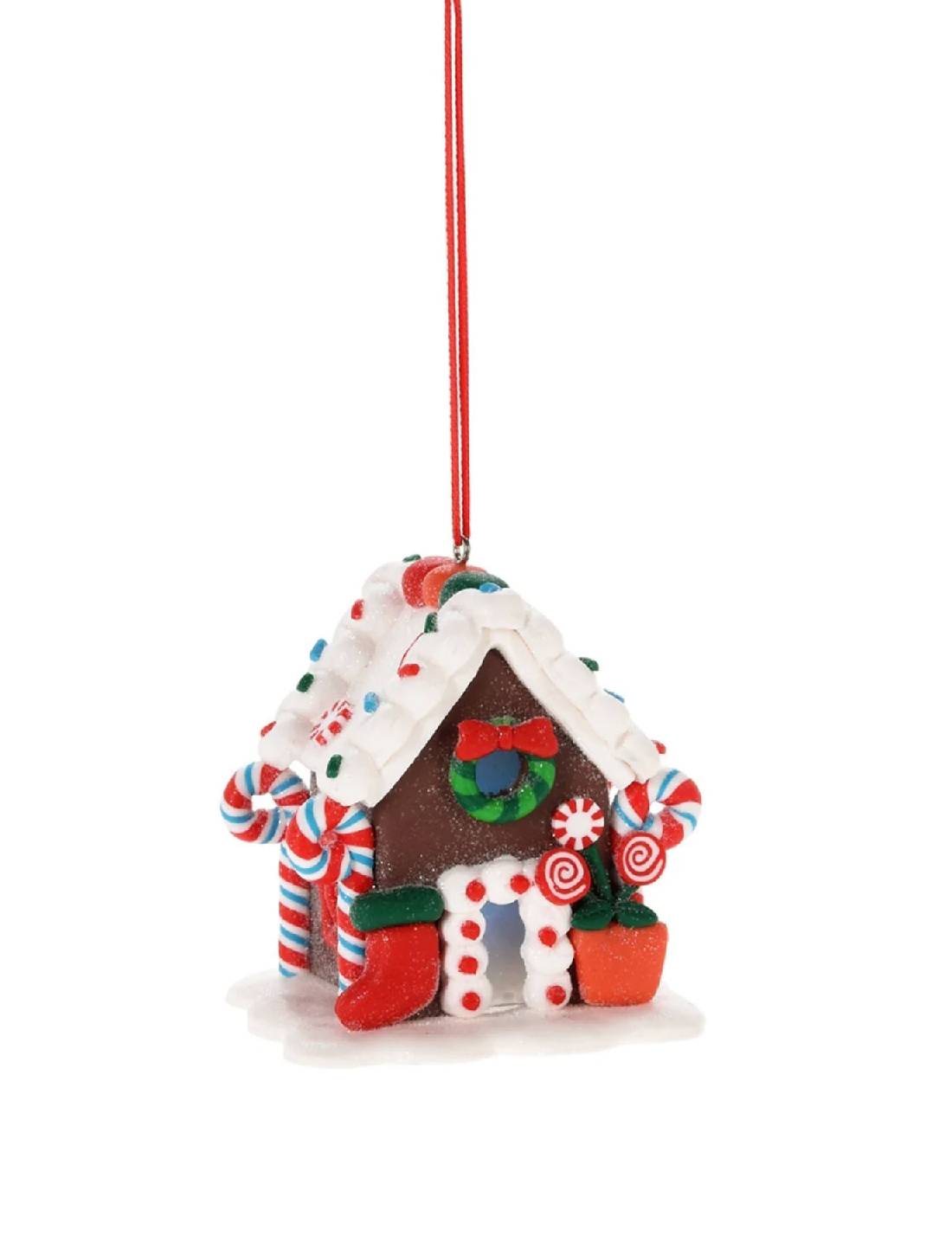 Addobbo Albero Di Natale Casetta Marzapane 8cm