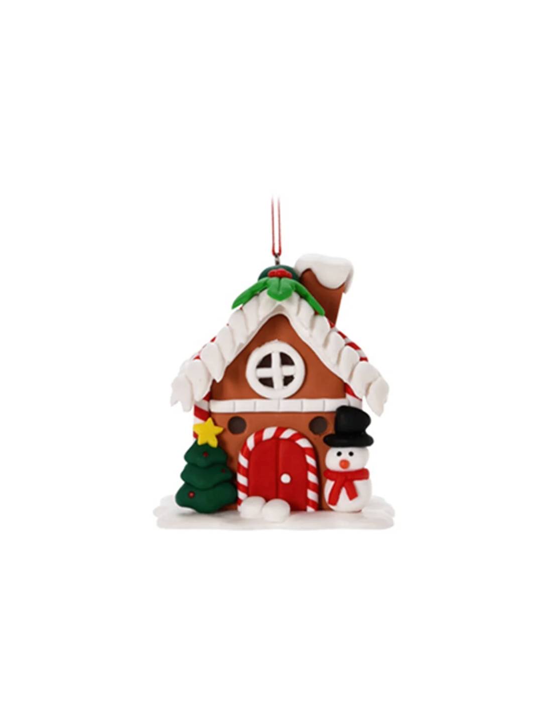 Addobbo Albero Di Natale Casetta Marzapane 8cm