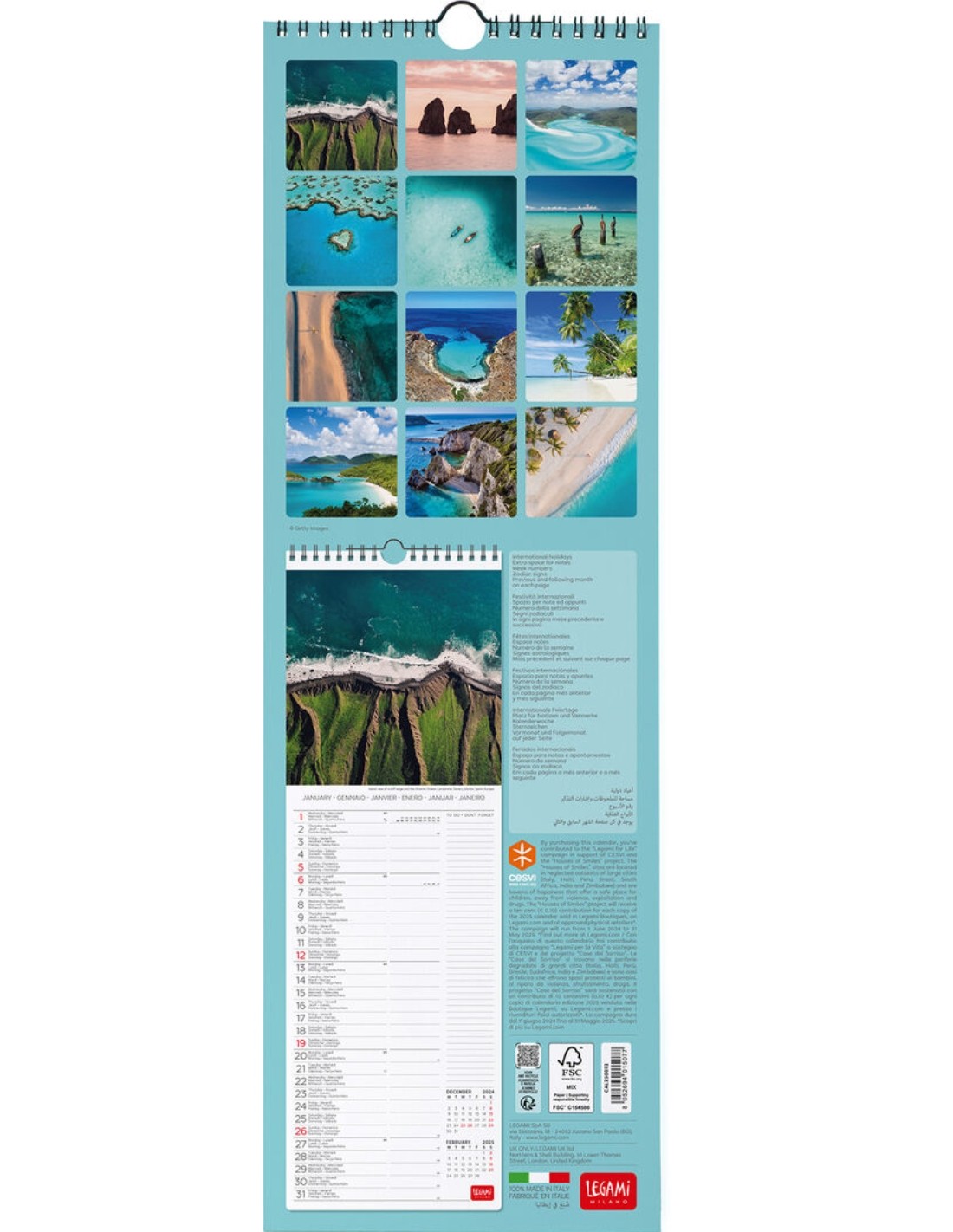 Calendario Da Parete 2025 Legami Vitamin Sea