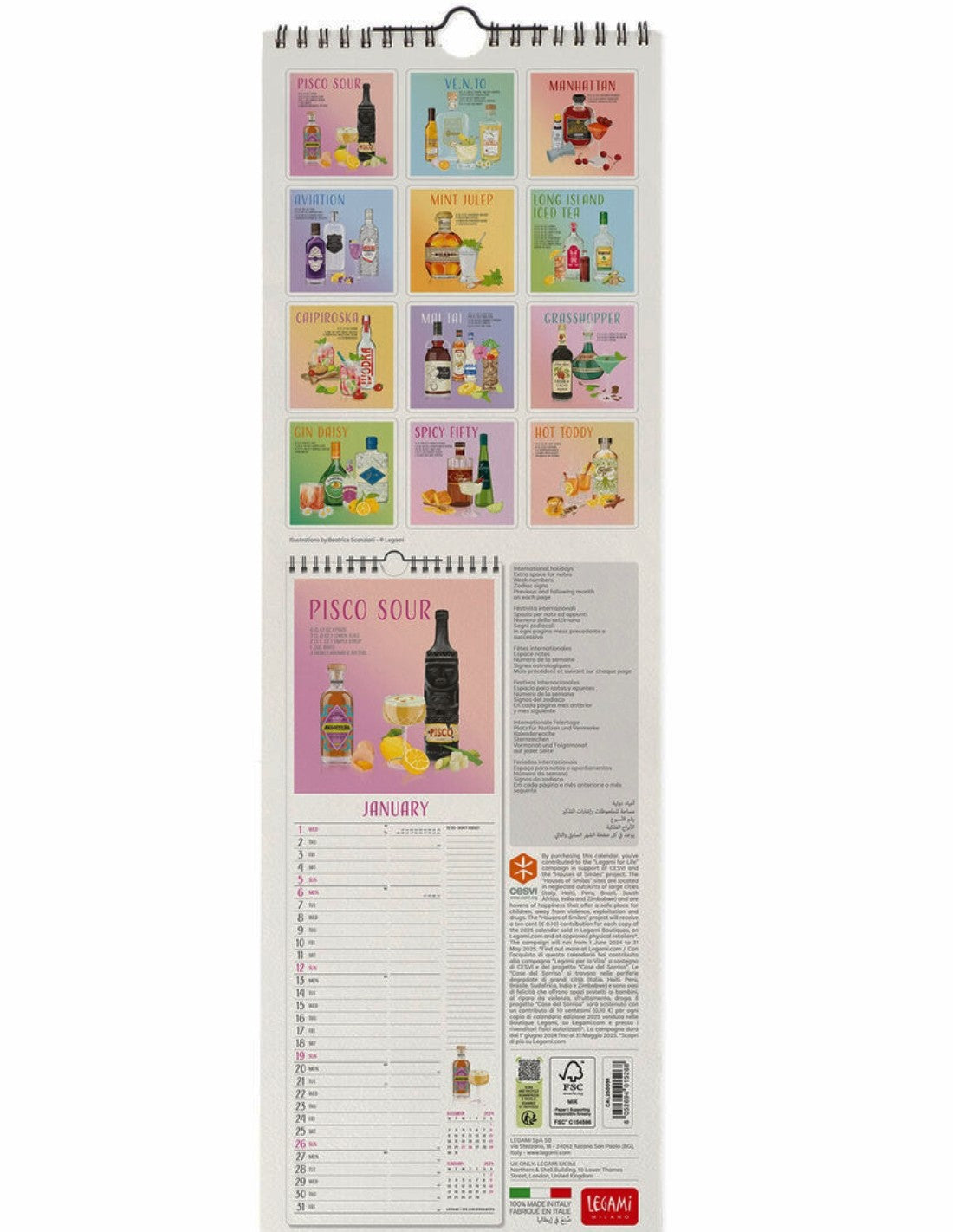 Calendario Da Parete 2025 Legami Cheers