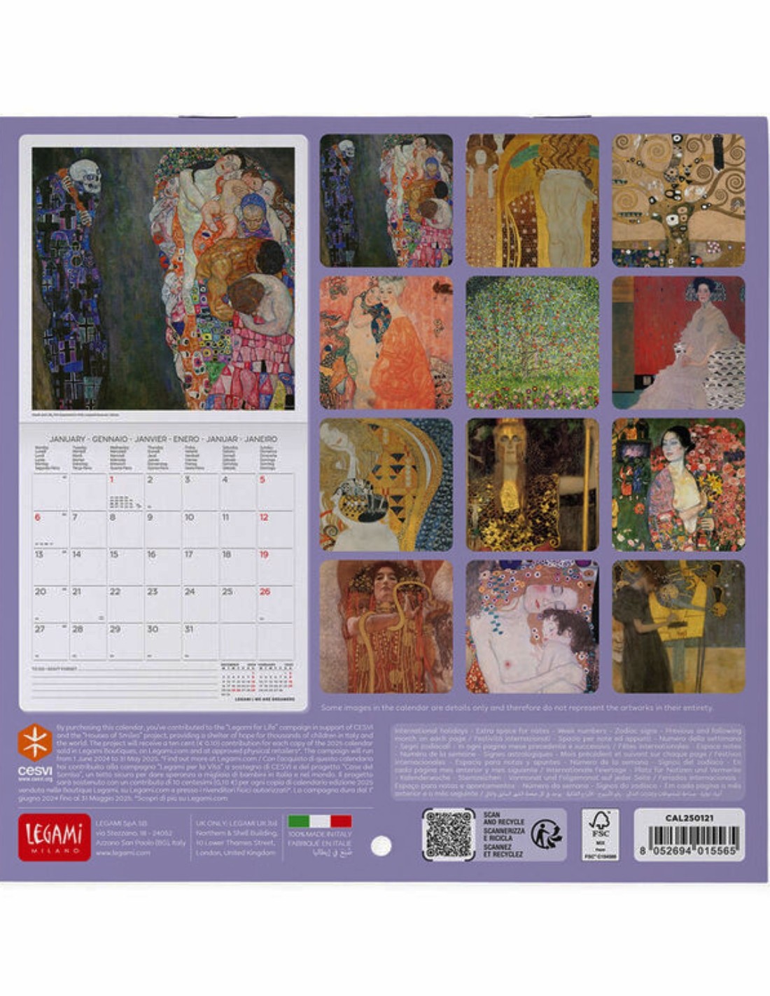 Calendario Da Parete 2025 Legami Gustav Klimt