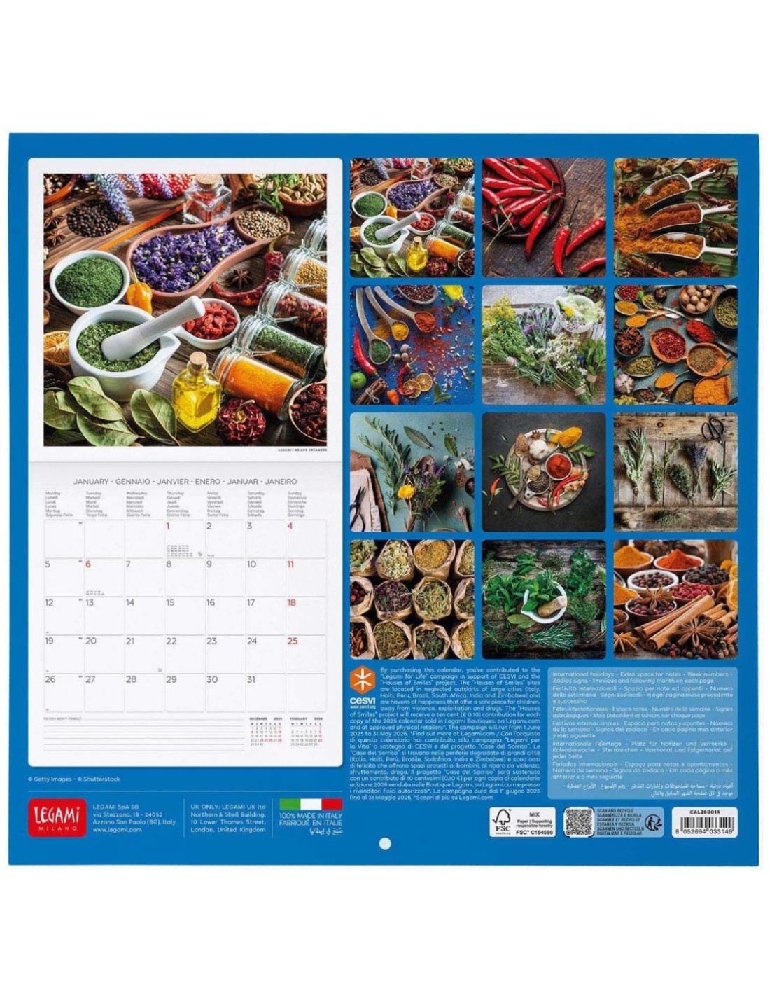 Calendario Da Parete 2026 Herbs And Spices Legami