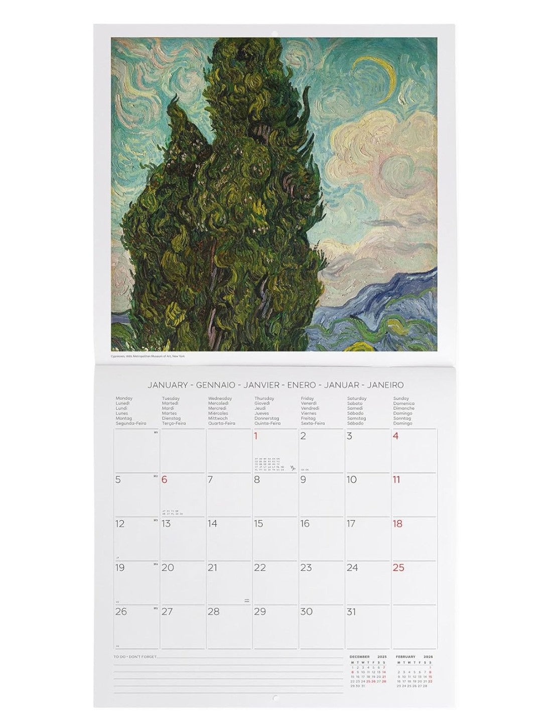 Calendario Da Parete 2026 Vincent Van Gogh Legami