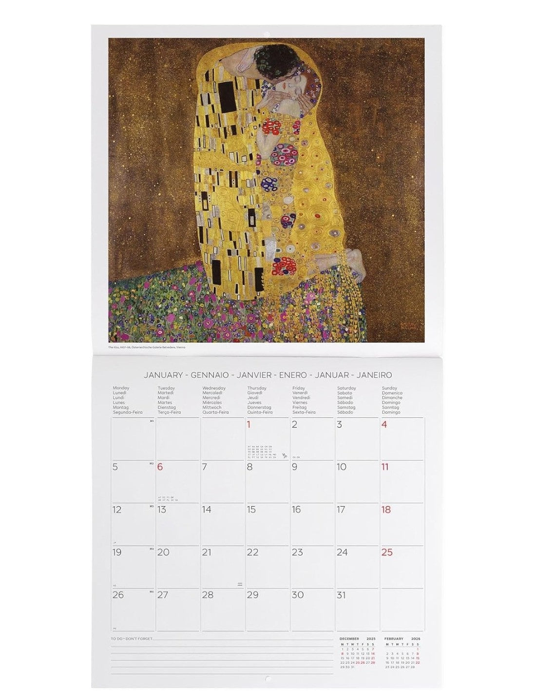 Calendario Da Parete 2026 Gustav Klimt Legami