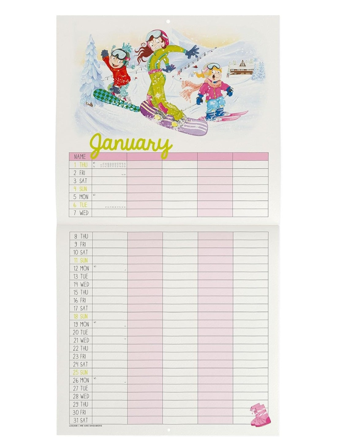 Calendario Da Parete 2026 Super Mum Legami