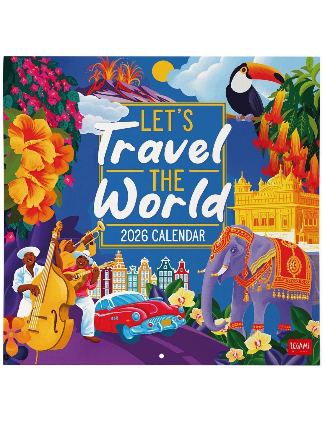 Calendario Da Parete 2026 Let's Travel The World Legami