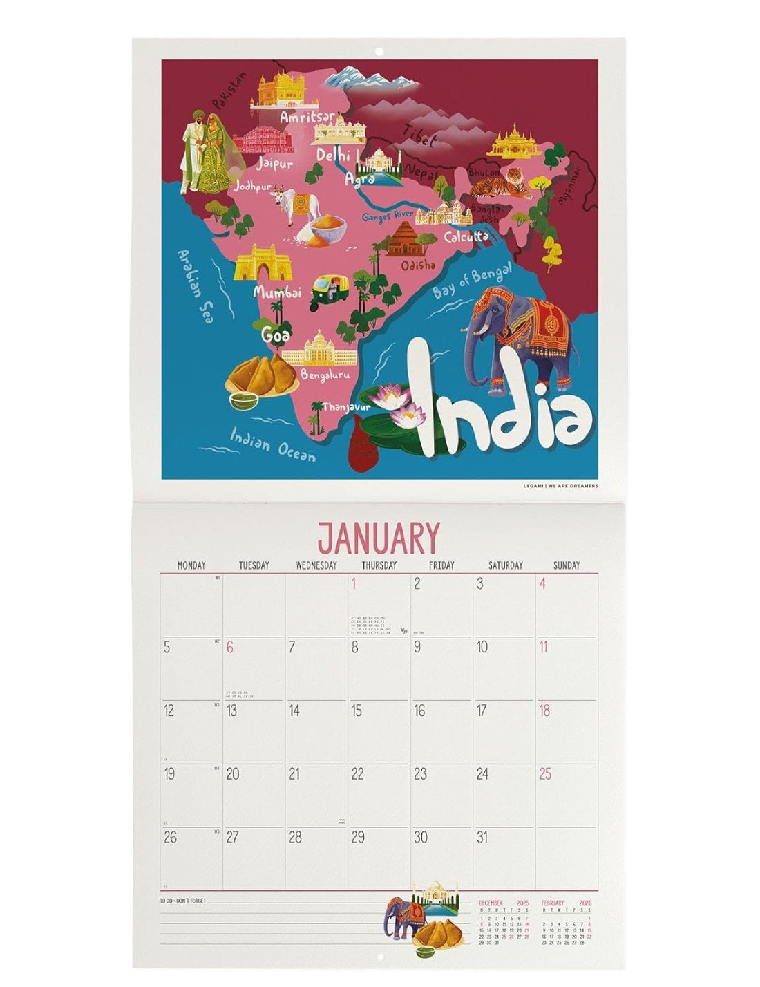 Calendario Da Parete 2026 Let's Travel The World Legami