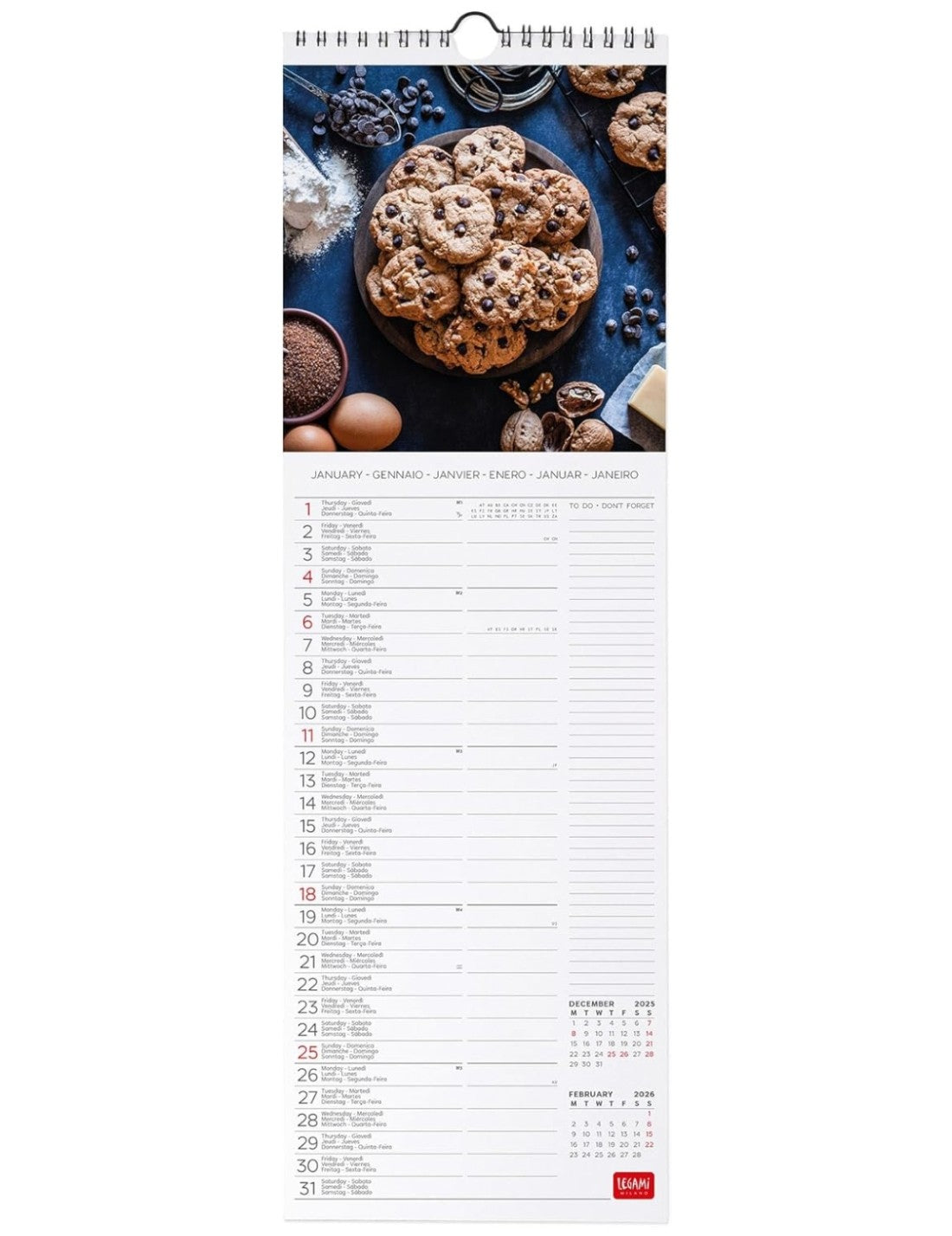 Calendario Da Parete 2026 Kitchen Legami