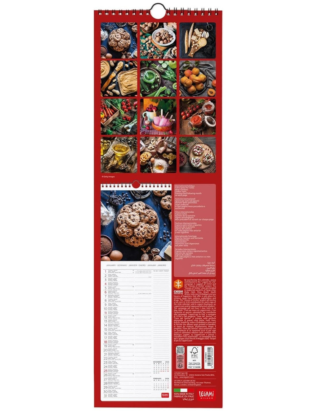 Calendario Da Parete 2026 Kitchen Legami