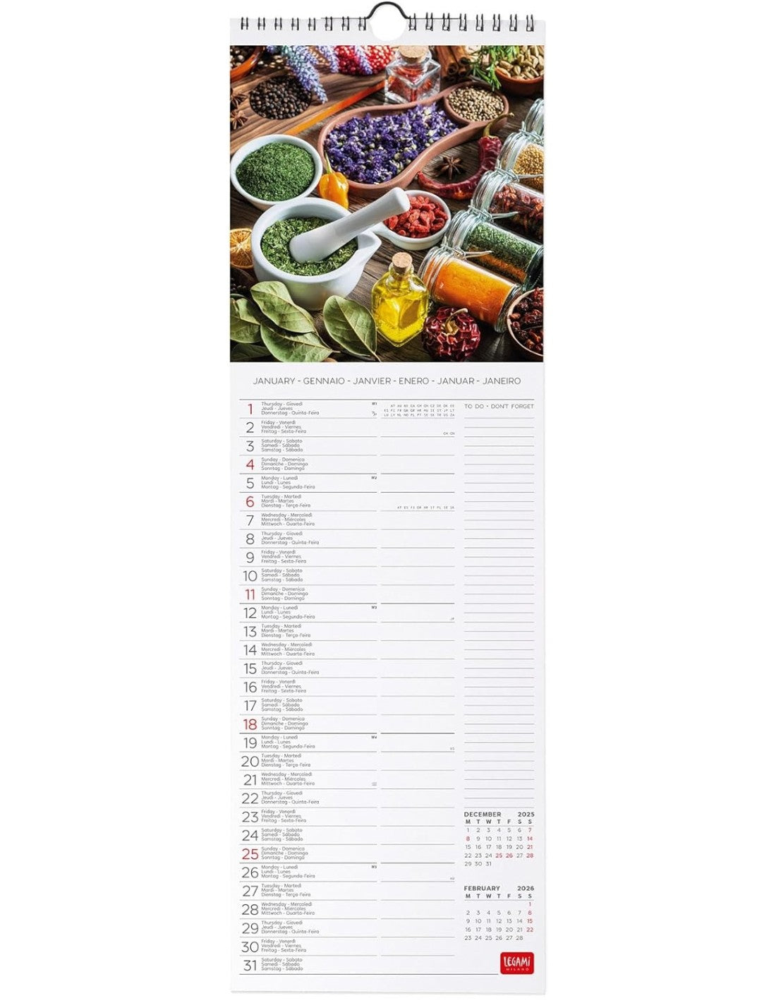Calendario Da Parete 2026 Herbs And Spices Legami