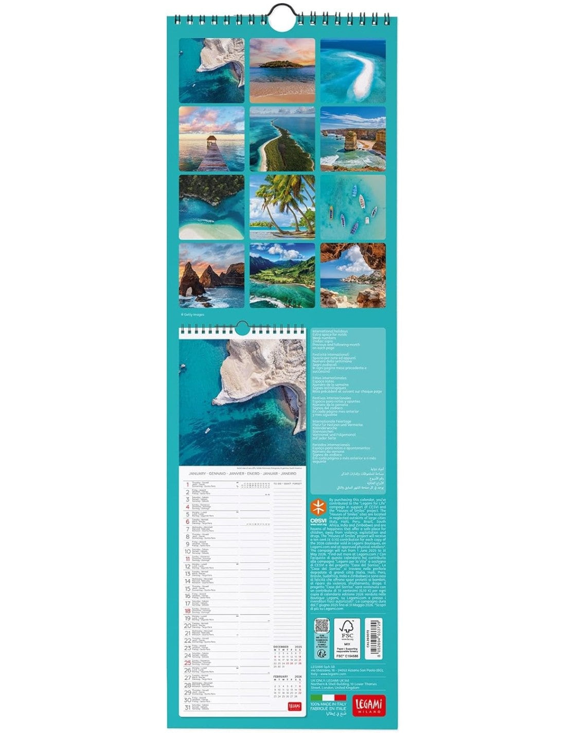 Calendario Da Parete 2026 Vitamin Sea Legami