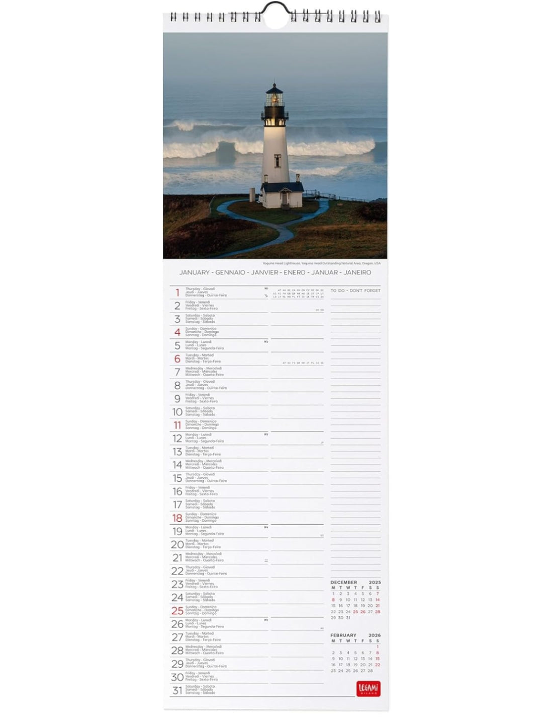 Calendario Da Parete 2026 Lighthouses Of The World Legami