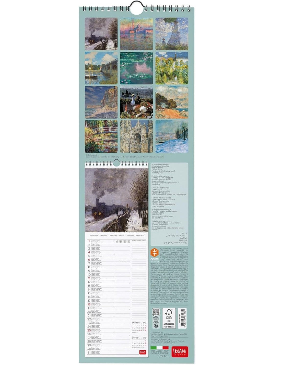 Calendario Da Parete 2026 Claude Monet Legami