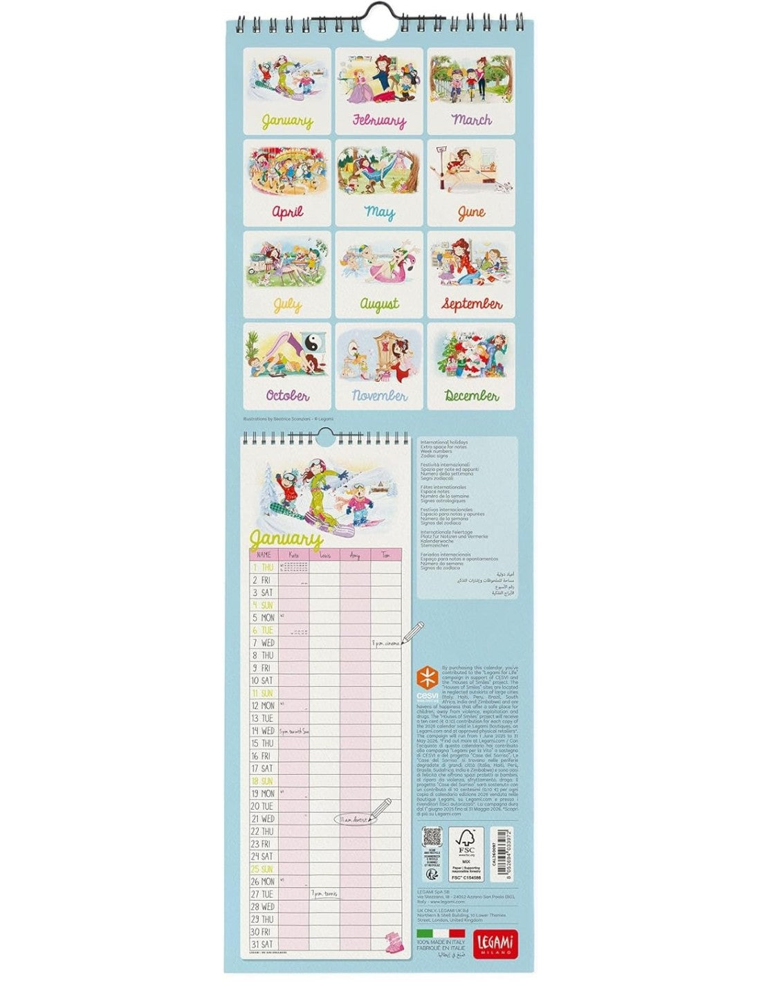 Calendario Da Parete 2026 Super Mum Legami