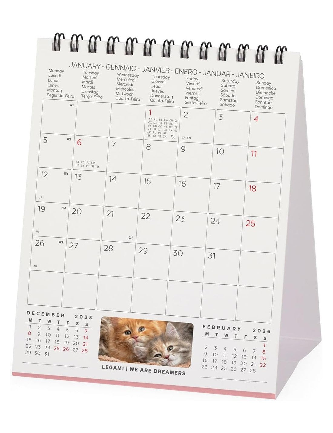Calendario Da Tavolo 2026 Kittens Legami