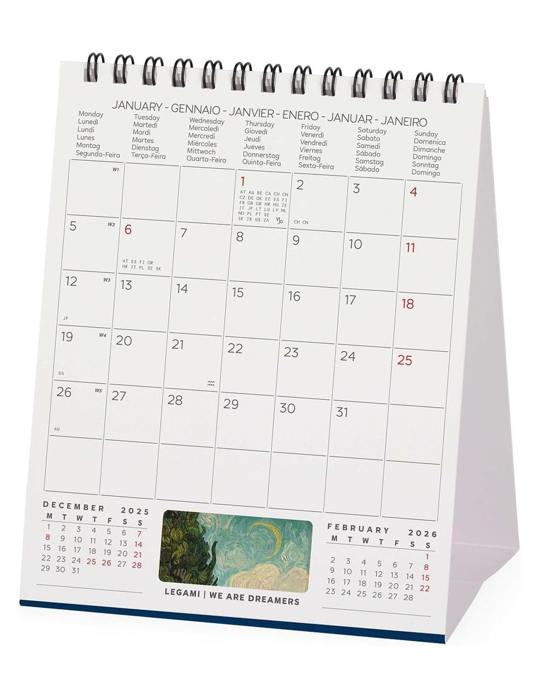 Calendario Da Tavolo 2026 Legami Vincent Van Gogh