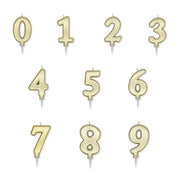 Candelina Di Compleanno In Cera Plump Oro Metal 10cm